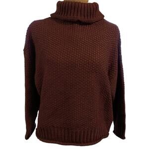 Aakaa rust chunky knit cowlneck sweater
